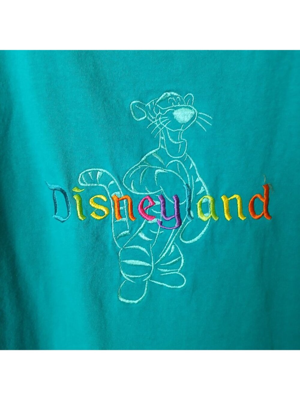 Disney Store Green Tigger Embroidered T-Shirt 2X Disneyland Altered #D-43 - Picture 6 of 6